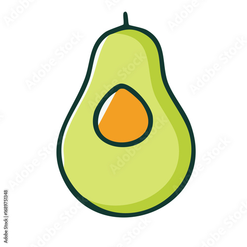 Vibrant cartoon avocado illustration bursting with fresh flavor and healthy goodness