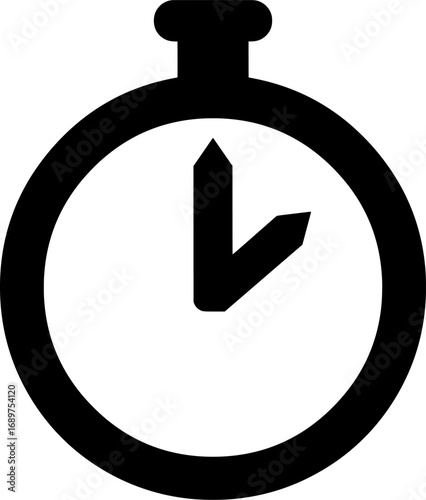 Stopwatch icon vector simple timer symbol clock illustration black line style countdown chronometer time measurement design. 