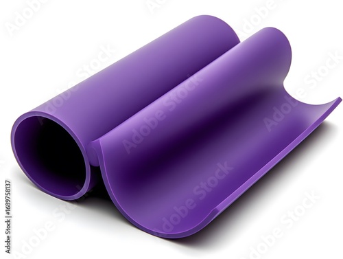 Purple Rolled Silicone Sheet, Flexible Material, Studio Background, Texture, Abstract Design
