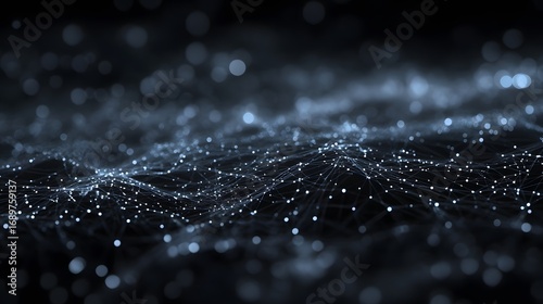 Abstract Network Data Flow Digital Landscape Background