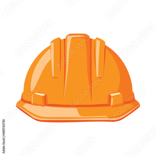 An orange safety helmet, symbolizing protection, work, and construction. A vital piece of equipment for any construction worker