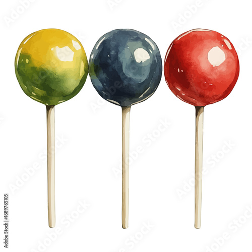 Dango, watercolor painting vector, isolated on a white background.
