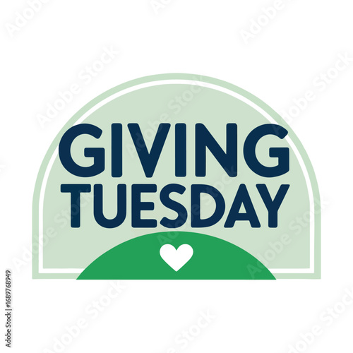 Giving Tuesday Logo with Heart Symbol for Charity and Donations