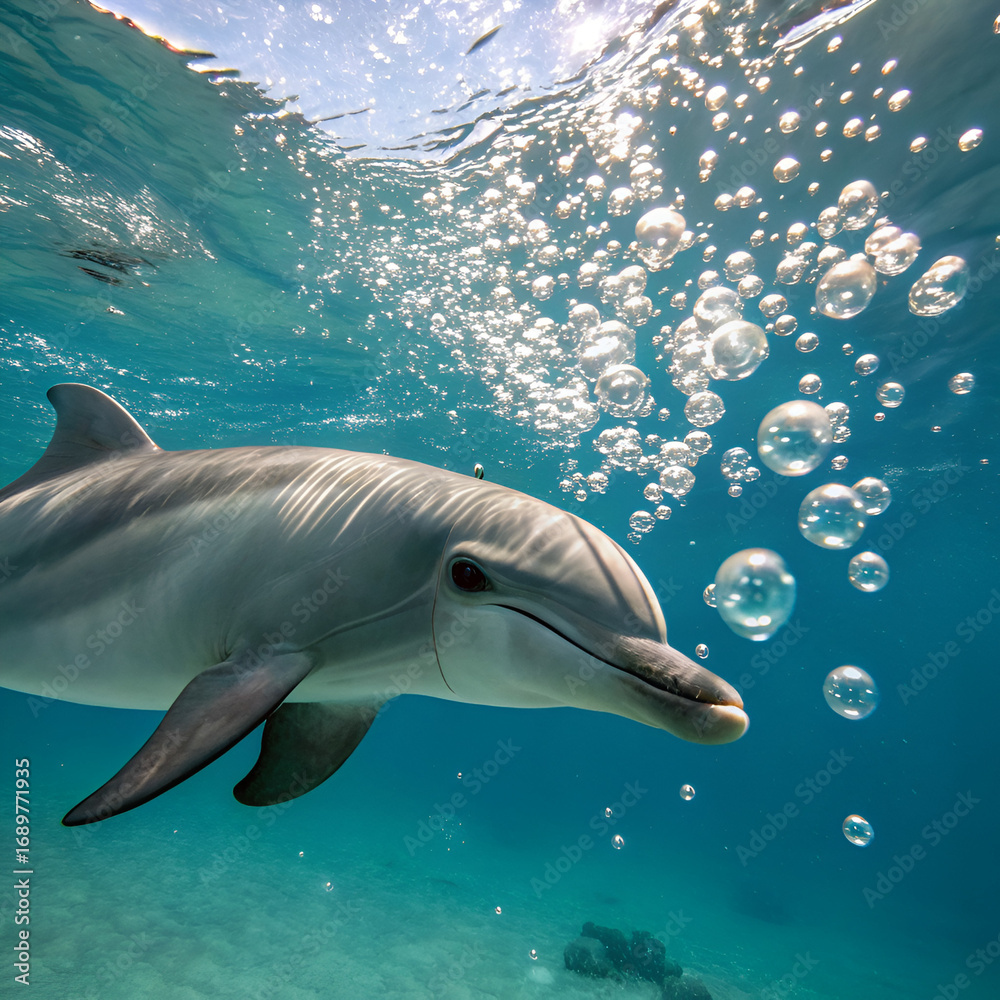 Naklejka premium dolphin in the water