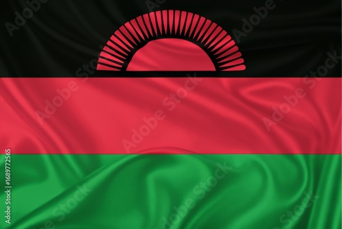 Free Download Illustration of the national flag of malawi waving in the wind gently - GFXLoad
