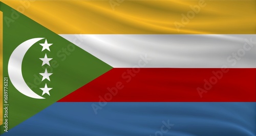 Free Download Flag of the union of the comoros flutters gently in the wind - GFXLoad