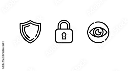 Secure icons representing protection and vigilance.