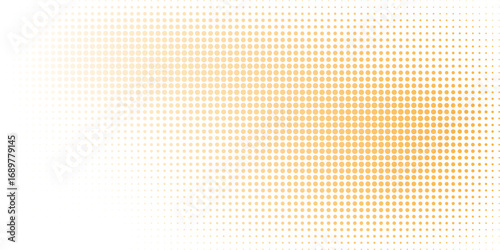 Orange Halftone Dots on White Background