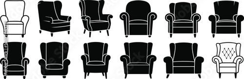 Ergonomic black leather office chair and a set of kitchen knives