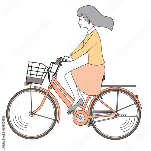 自転車に乗る女性