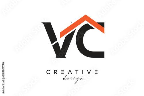 VC Creative Real Estate Architecture Monogram and Home Logo Design