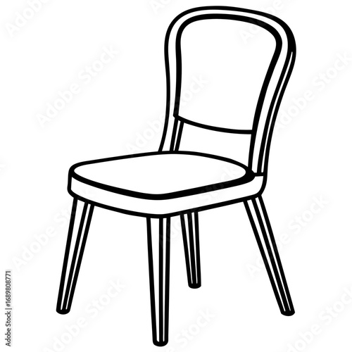 Classic dining chair line art for modern interiors and furniture design projects, a simple yet elegant seating solution perfect for minimalist concepts and creative presentations