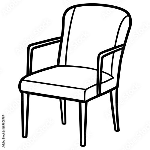 Elegant armchair outline for interior design projects, a modern furniture icon perfect for decorating living rooms and offices, add a touch of class with this stylish seat