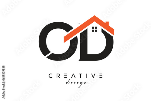 OD Creative Real Estate Architecture Monogram and Home Logo Design