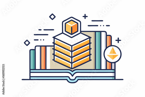 Decentralized exchange order book stacked trading icon  