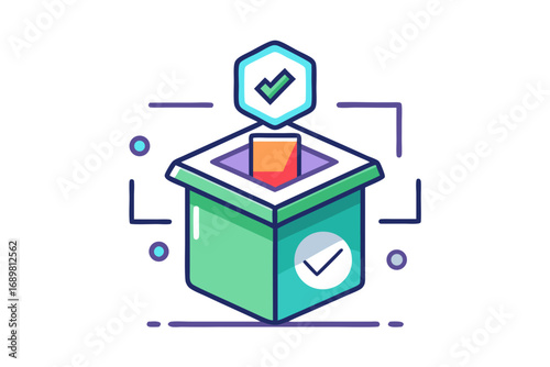 On chain governance vote ballot geometric decision icon