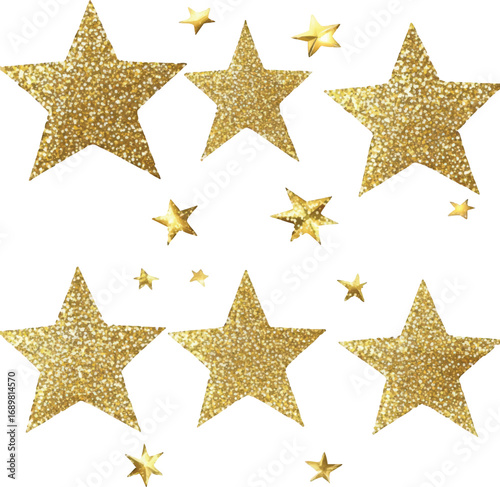 Glittering Gold Stars Scattered Keywords: stars, gold, glitter, sparkling, shiny, celebration