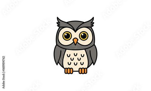 Cute cartoon owl character cute animal design for kids