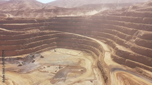 Open Pit Mining Operation in Atacama Desert Chile
