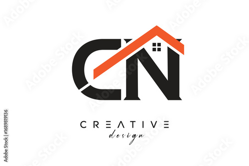 CN Creative Real Estate Architecture Monogram and Home Logo