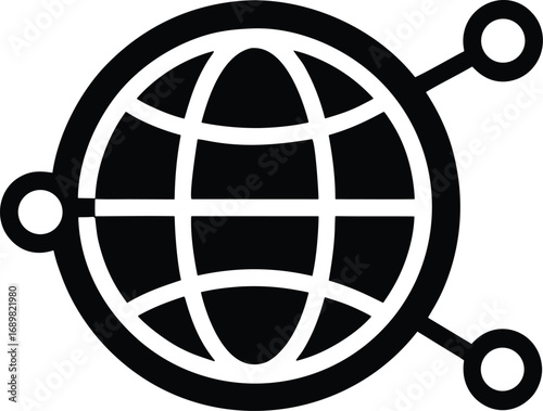 Globe connection vector icon.eps