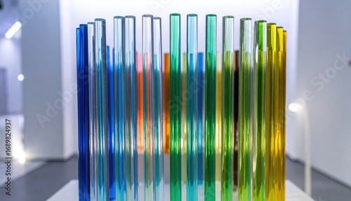 Colorful Acrylic Rods Vertical Refraction Art Installation