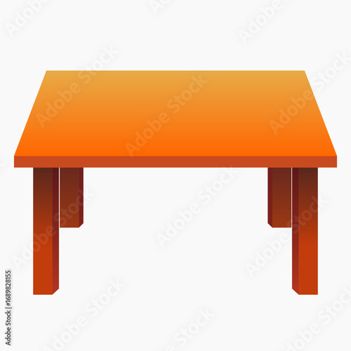 Vector illustration of a simple orange wooden table. Flat style design suitable for furniture, interior, home, office, workspace, dining, study, and decoration projects.