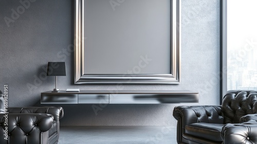Luxury CEO office with a floating desk,
