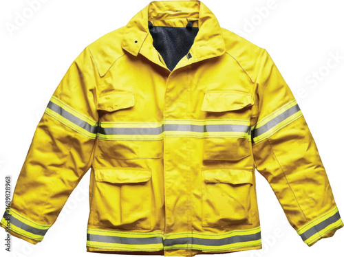 Yellow Firefighter Jacket with Reflective Stripes uniform