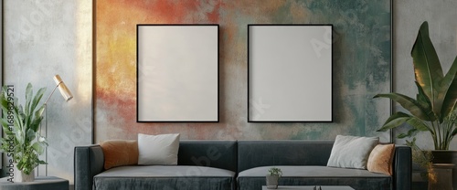 Luxury design studio with abstract decor 