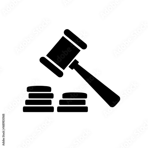Auction Gavel Icon  Legal, Finance, and Bidding Symbol