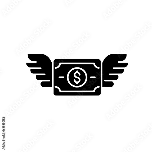 Flying Money Icon Symbol of Financial Loss, Wealth, and Spending - dr_Page 7
