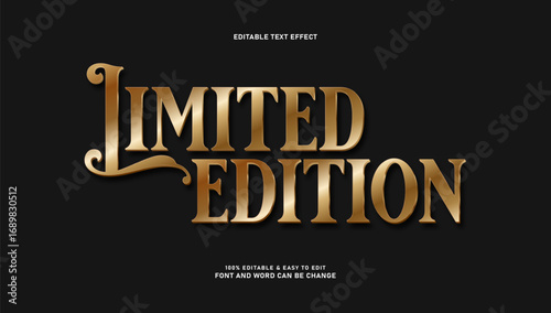 Gold text effect with editable victorian text style
