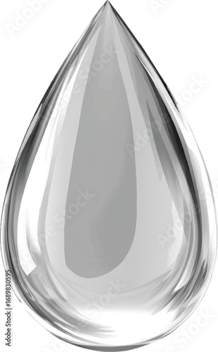 Clear liquid drop with highlights and reflections Keywords: liquid, drop, clear, transparent