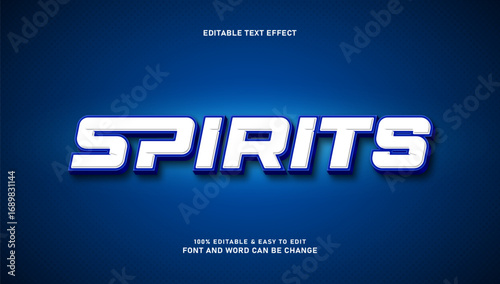 Easily editable text effects, Spirit 3D text style