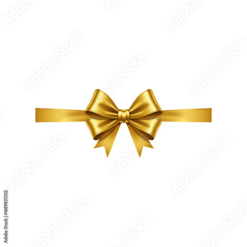 Golden ribbon bow decoration Generative AI
