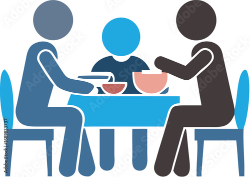 People gathered around a table eating meals for world food day