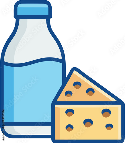 World food day dairy milk cheese bottle icon graphic