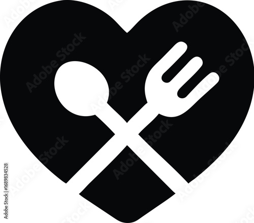 World food day heart spoon fork symbol celebrating global nutrition