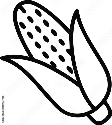 Simple line art icon of corn for world food day
