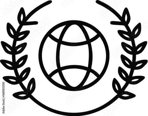 World food day emblem global agriculture sustainability unity laurels