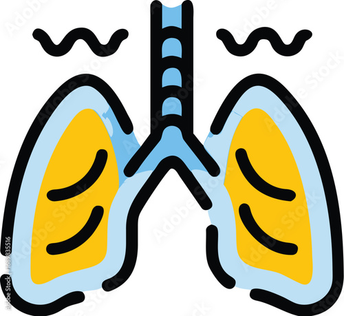 Stylized lungs icon symbolizing health and breathing