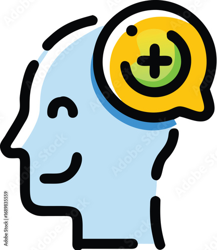Positive mindset icon symbolizing mental wellness and happiness