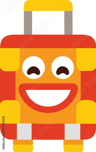 Cheerful cartoon suitcase icon for world tourism day celebration