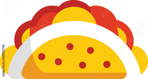 Vibrant taco icon celebrating global food and cuisine