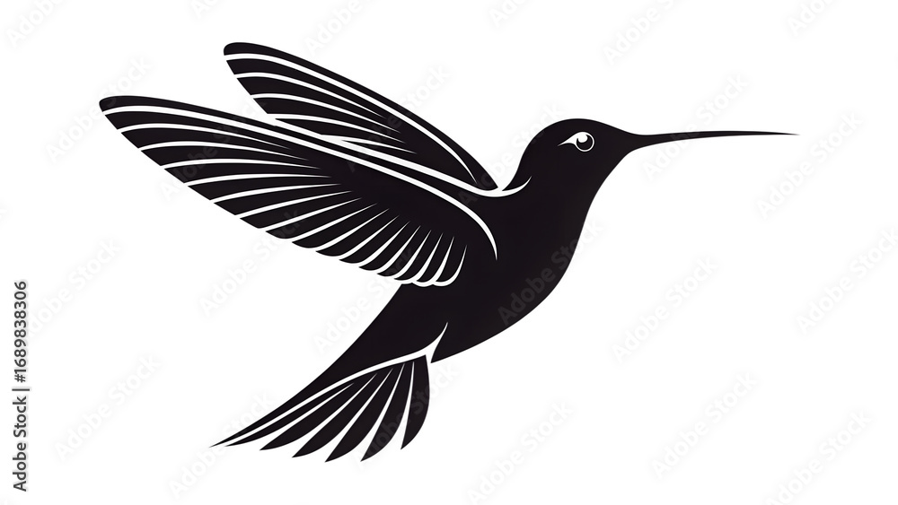 Obraz premium Elegant Hummingbird Silhouette Artistic Vector Illustration