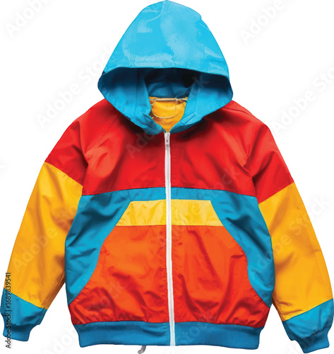 Colorful Hooded Jacket with Zipper and Drawstring hoodie