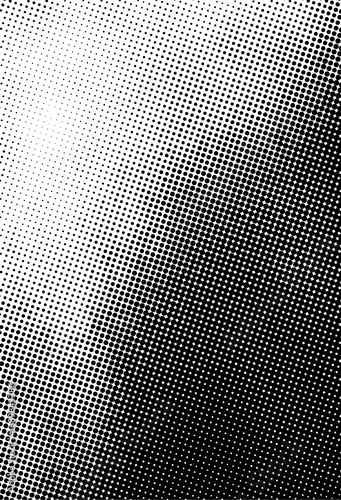 Abstract halftone gradient texture with black dots on white background, perfect for retro comics, vintage posters, print design, and backgrounds.
