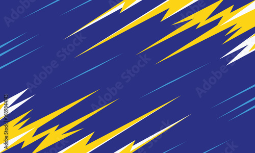 Dynamic abstract background with sharp yellow and white shapes contrasted by sleek blue diagonal lines, evoking speed and energy for sports, technology, and modern design