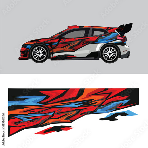 modern design decal livery for racing car body wrap